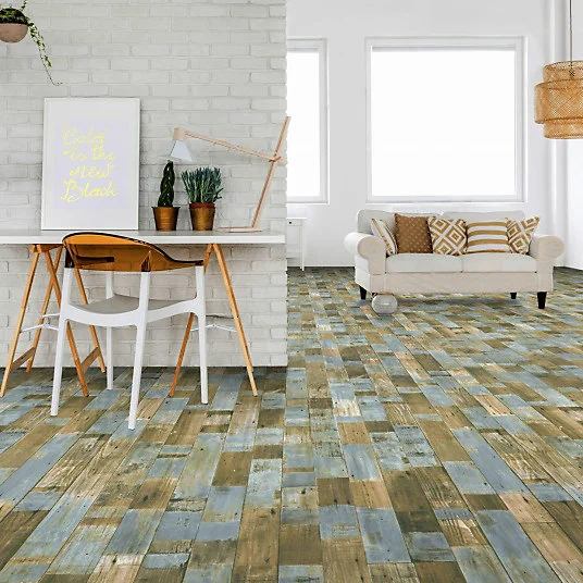 Sol Vinyle Podium - imitation Parquet bleuté - Rouleau de 3m x 9m