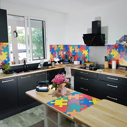Sol Vinyle Style - Motif Puzzle - Rouleau de 3m x 30m