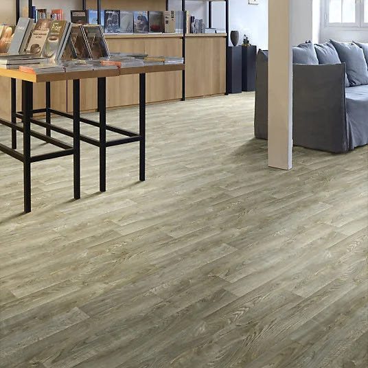Sol Vinyle Textile - Noir jais Edition - Aspect parquet - Chêne foncé - Rouleau de 3m x 10m