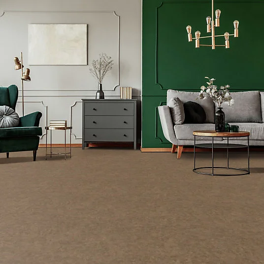 Sol Vinyle Textile - Noir jais Edition - Aspect béton ciré - Marron - Rouleau de 4m x 29m