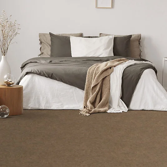 Sol Vinyle Textile - Noir jais Edition - Aspect béton ciré - Marron - Rouleau de 4m x 29m