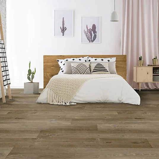 Sol Vinyle Textile - Noir jais Edition - Aspect parquet - Chêne brun - Rouleau de 2m x 11m