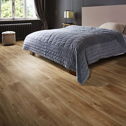 Sol Vinyle Textile - Noir jais Edition - Aspect parquet - Chêne naturel - Rouleau de 4m x 27m