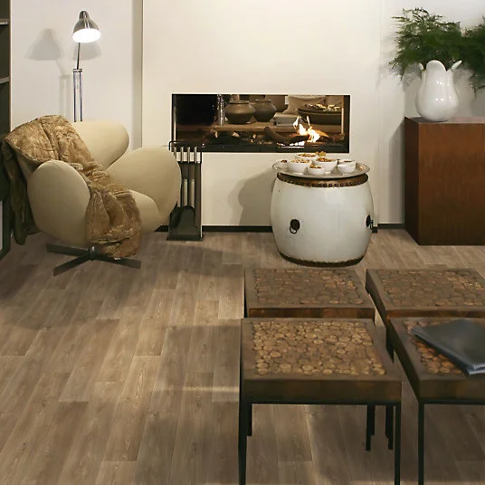 Sol Vinyle Textile - Noir jais Edition - Aspect parquet - Chêne naturel - Rouleau de 4m x 27m