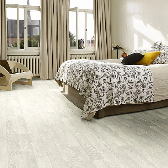 Sol Vinyle Textile - Noir jais Edition - Aspect parquet - Chêne blanc - Rouleau de 4m x 6m