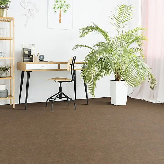 Sol Vinyle Textile - Noir jais Edition - Aspect béton ciré - Marron - Rouleau de 2m x 11m