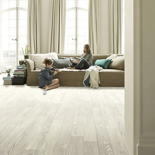 Sol Vinyle Textile - Noir jais Edition - Aspect parquet - Chêne blanc - Rouleau de 3m x 17m