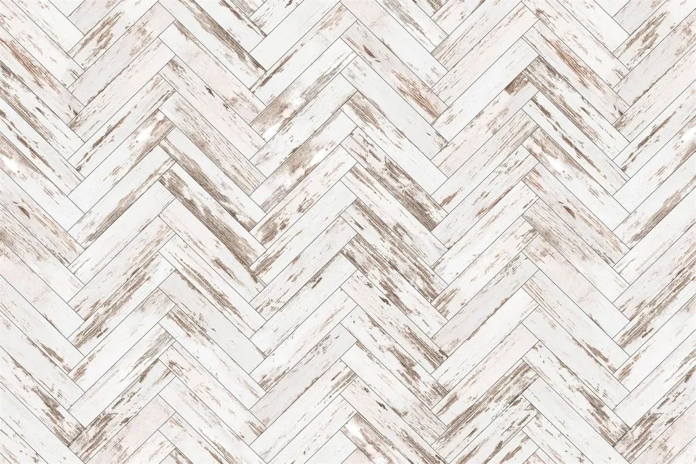 Tapis de sol en caoutchouc en bois blanc chiné à chevrons pour la photographie RM12-57