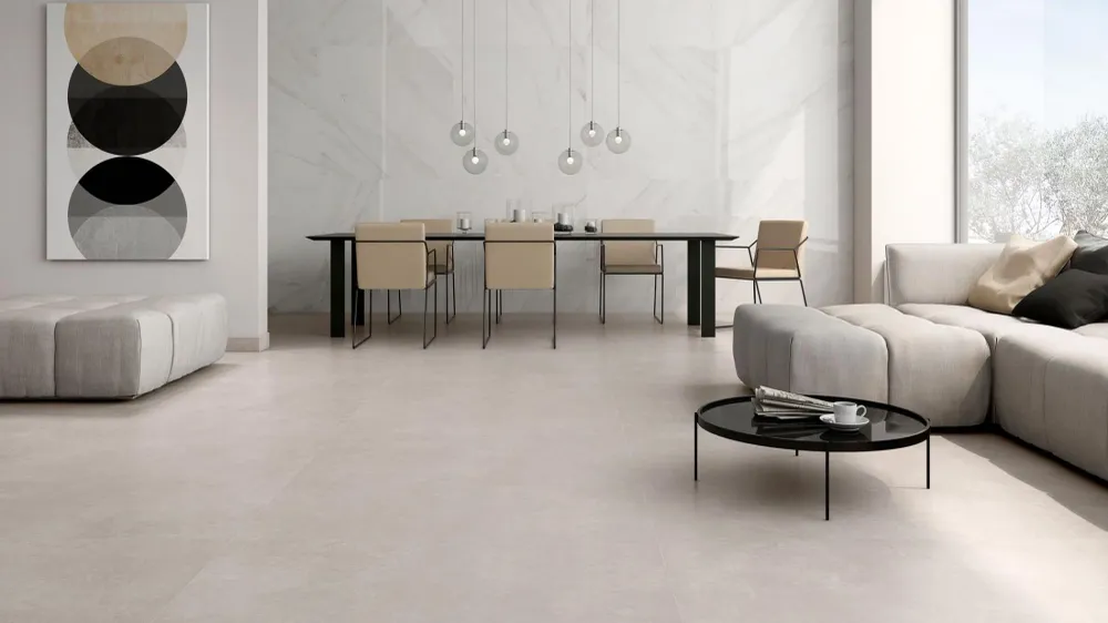 Tuile de céramique porcelaine - Collection KONCEPT disponible en 2 tailles, 3 couleurs et 2 finitions.