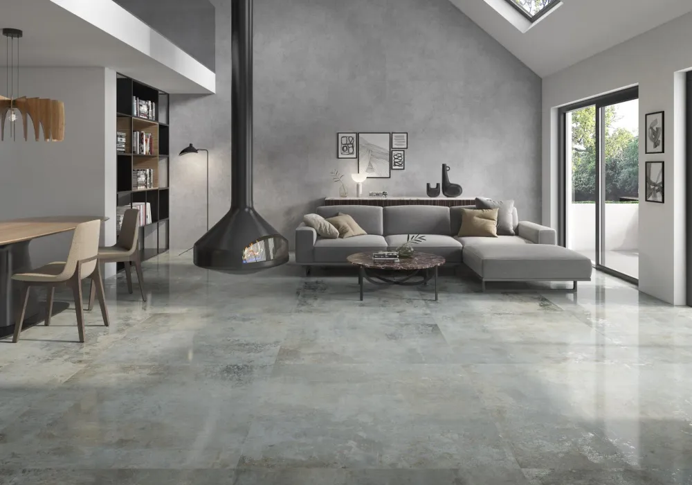 Tuile de céramique porcelaine - Collection RUSTY ACIER disponible en 1 taille, 4 couleurs et 1 finition.