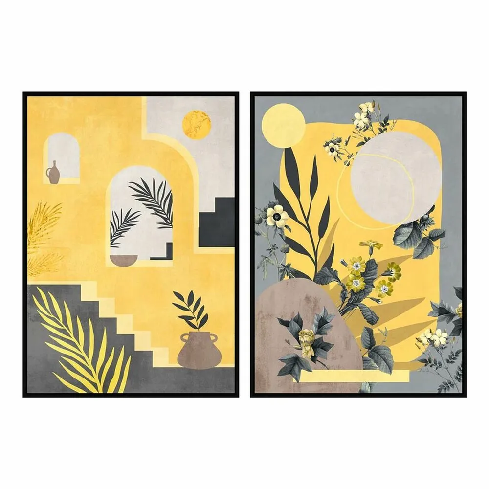 Cadres Muraux Scandinaves Jaune et Gris Home Decor (83 x 4,5 x 123 cm) Séchage Rapide en 1 Heure