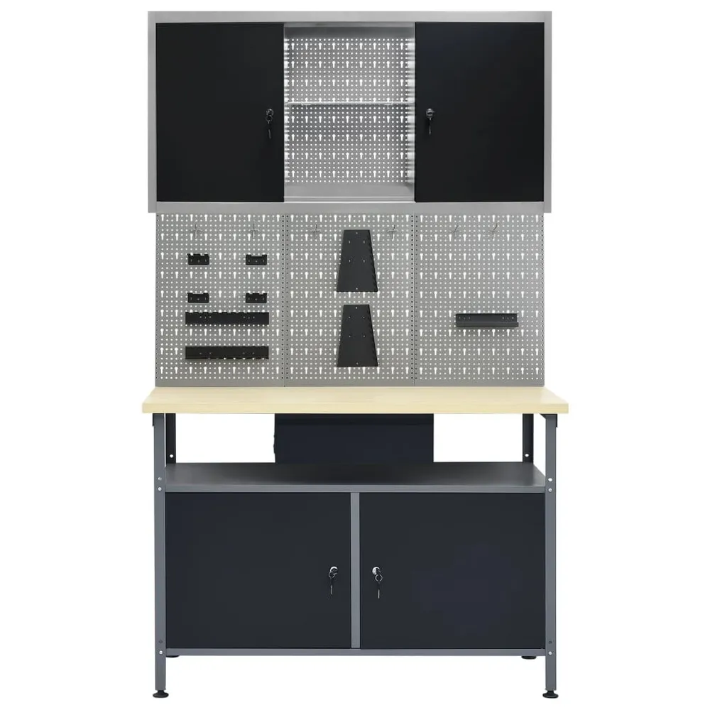 Établi avec 3 panneaux muraux et 1 armoire Pour Usage Intérieur