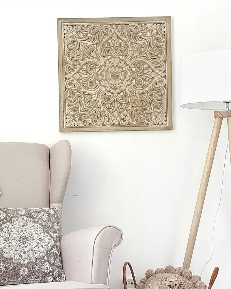 Wanddecoratie lichtbruin/wit YONORA Pour Usage Intérieur