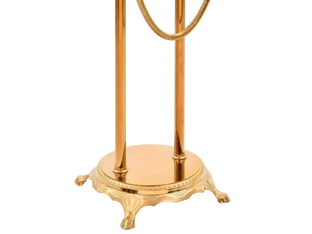 Robinet de baignoire salle de bain sur pied acier inoxydable 99,5 cm doré 02_0003479