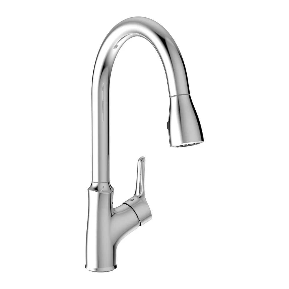 Robinet d'évier de cuisine Fusio avec bec pivotant intégrant douchette amovible, chromé