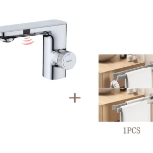 Lonheo max Robinet Automatique Infrarouge,Barboteur démotable,à Jumeau Induction,Chromé+Porte Serviette Salle Bain Adhésif...