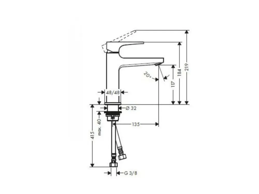 Mitigeur lavabo HANSGROHE Metropol 110 CoolStart poignée manette acier chromé + nettoyant Briochin