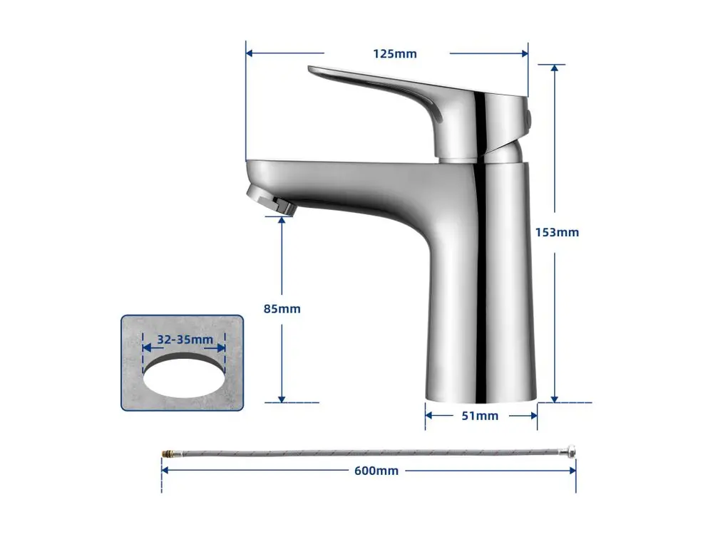 Cecipa max Mitigeur de lavabo Robinet noir Robinet de salle de bain en acier inoxydable,EU Modèle