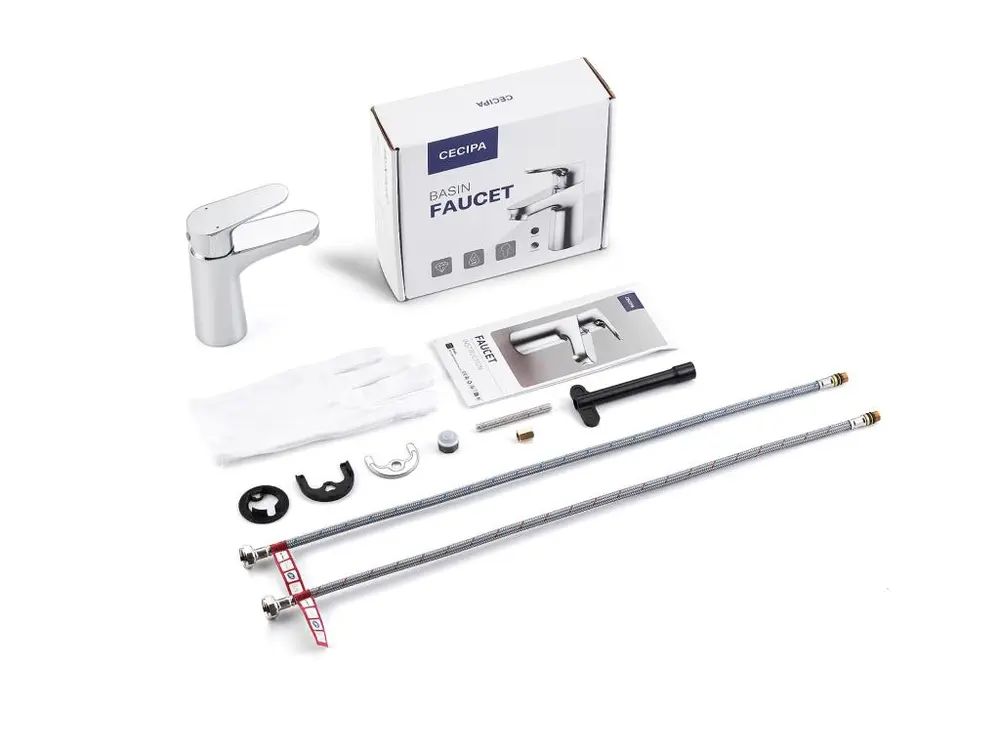 Cecipa max Mitigeur de lavabo Robinet noir Robinet de salle de bain en acier inoxydable,EU Modèle