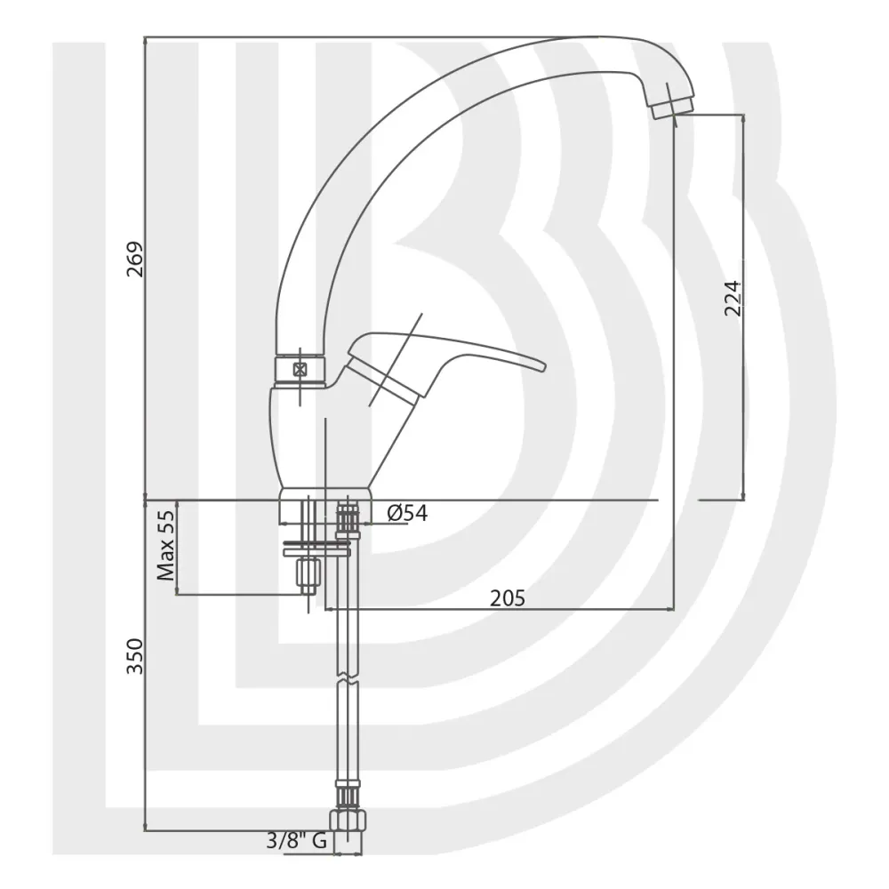 Mitigeur monocommande lavabo cuisine avec bec pivotant noir mat