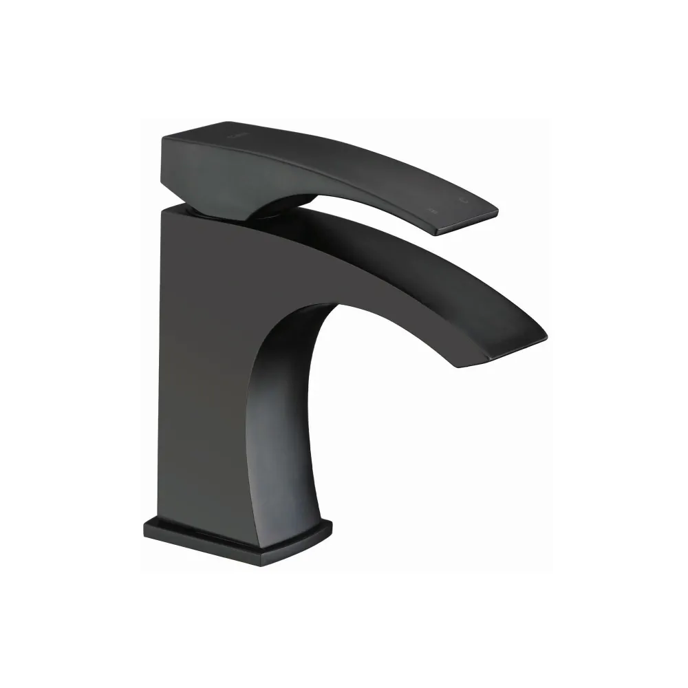 Robinet de lavabo de forme arrondi ROSANA, noir mat