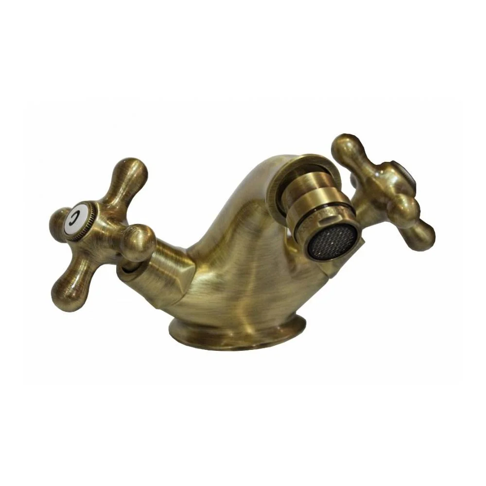 Robinet monoforo bidet avec vidange série Iris modèle IRV125BR cuivre étain Paffoni
