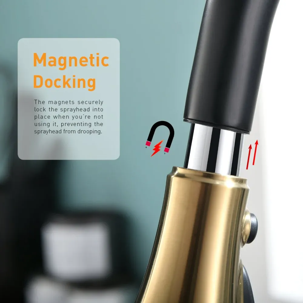 APPASO Robinet de Cuisine avec Douchette Extractible d'Évier 3 Jets au Choix Robinet Cuisine Mitigeur Bec Rotatif Noir et...