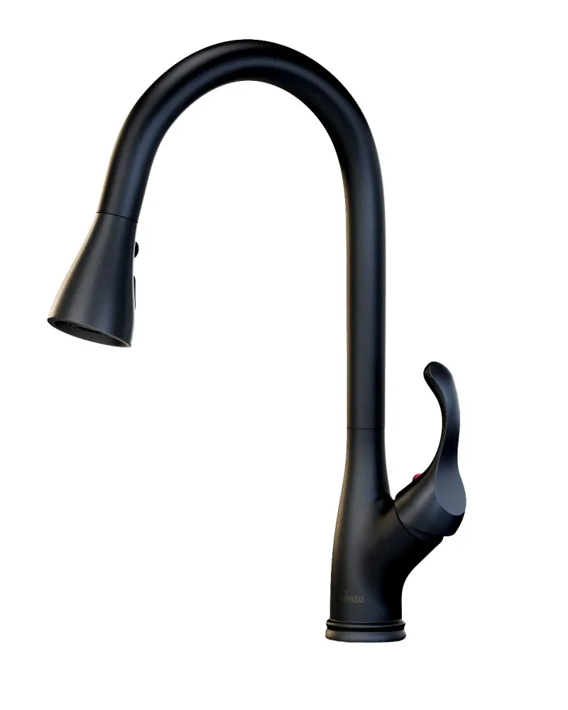 APPASO Robinet de Cuisine Mitigeur avec Douchette Extractible Mitigeur d‘Évier 3 Jets en Nickel Brossé Noir Mat