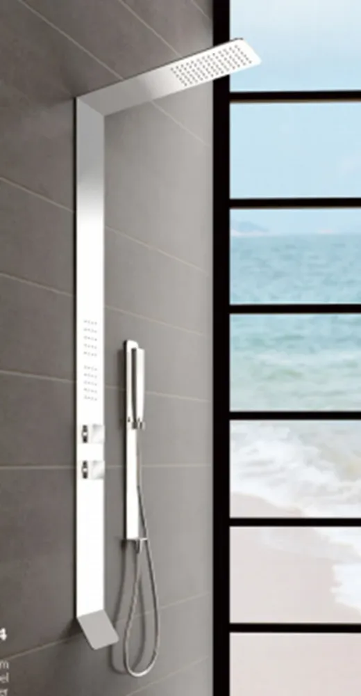 Colonne de Douche et Douche à Main avec Jets Acier Inoxydabl