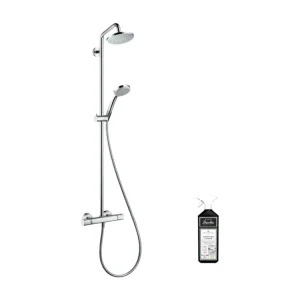 Colonne de douche thermostatique HANSGROHE Crometta 4 jets Chromé + nettoyant Briochin
