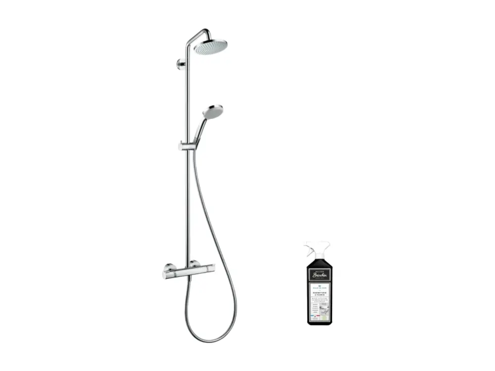 Colonne de douche thermostatique HANSGROHE Crometta 4 jets Chromé + nettoyant Briochin
