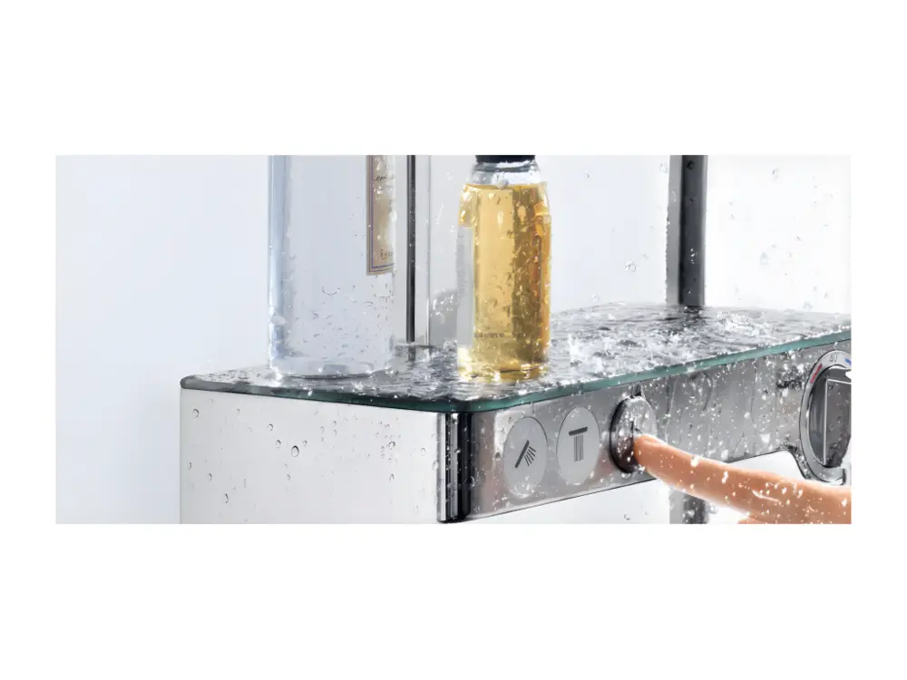 Colonne de douche thermostatique HANSGROHE Raindance Select E 300 3 jets avec mitigeur 30 cm chromé
