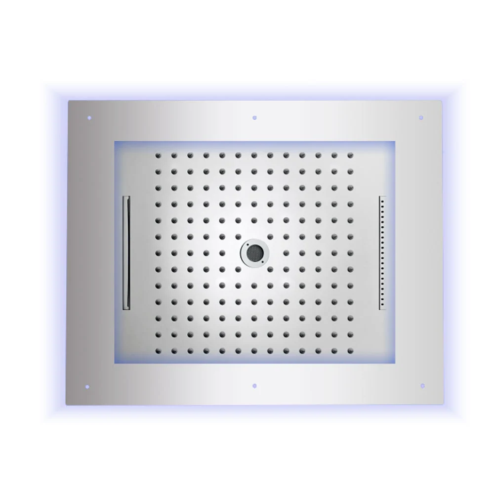 Pomme de douche acier inoxydable chromé Bossini Frame Multifonction 60x50 cm 4 jets, un kneipp