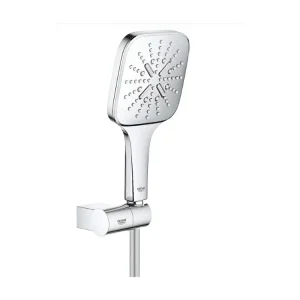 Pommeau de douche GROHE Rainshower SmartActive 130 CUBE 3 jets avec support