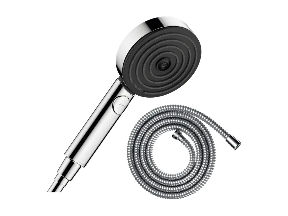 Pommeau de douche HANSGROHE Pulsify Select EcoSmart 105 3 jets relaxation chromé + polyvalent de douche 1,60 m HANSGROHE M...