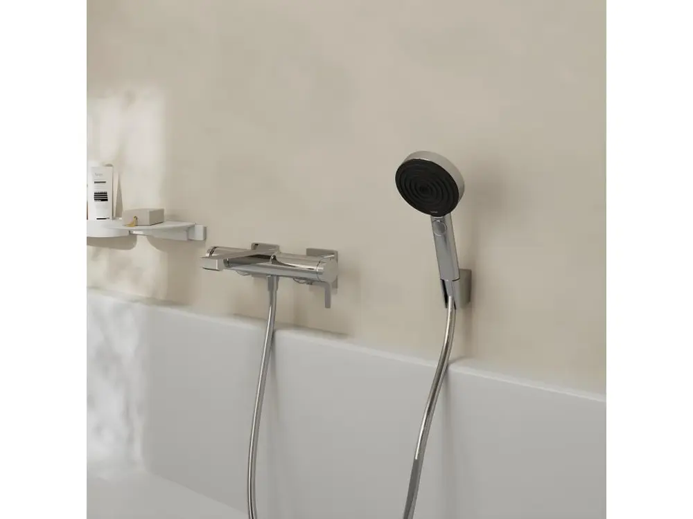 Pommeau de douche HANSGROHE Pulsify Select EcoSmart 105 3 jets relaxation chromé + polyvalent de douche 1,60 m HANSGROHE M...