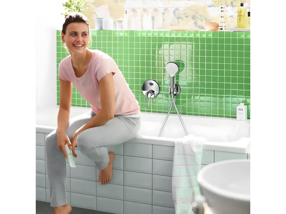 Pommeau de douche HANSGROHE Pulsify Select EcoSmart 105 3 jets relaxation chromé + modulable de douche 2 m HANSGROHE Isifl...