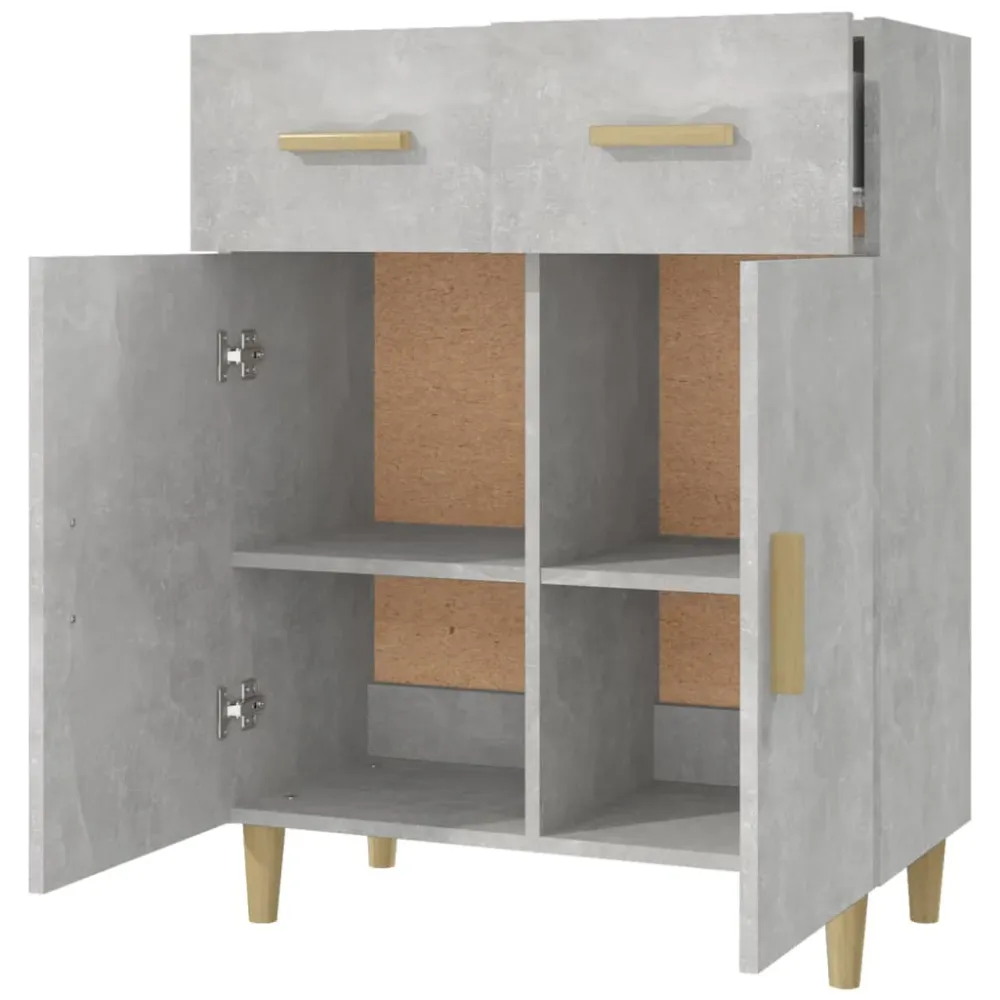 Buffet bahut commode armoire meuble de rangement organisateur cuisine salle de séjour salon 69,5 x 34 x 89 cm bois d'ingén...