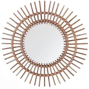 Professionnel Wandspiegel STENEN Rotan Zandbeige