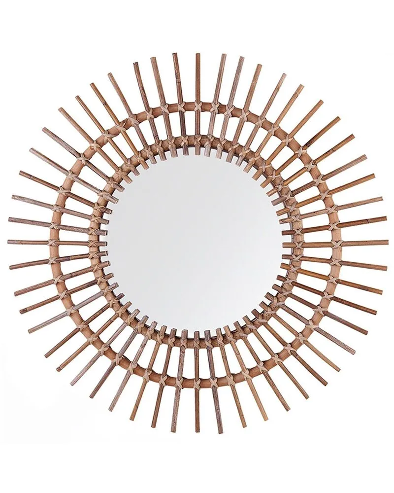Professionnel Wandspiegel STENEN Rotan Zandbeige