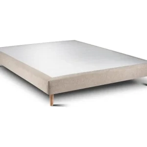 Sommier Tapissier Tissu Écru brun 135x190 H29cm