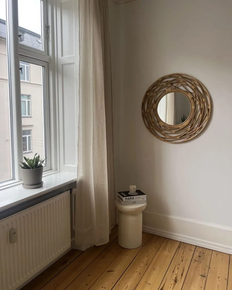 Wandspiegel BURGIS Rotan Zandbeige