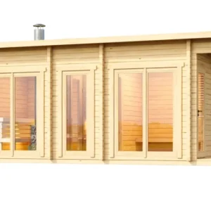 Halden XXL - log outdoor sauna 5 people room and shower