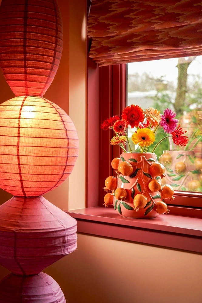Mica decorations - vase en céramique rose h30,5 | réglable | invisible