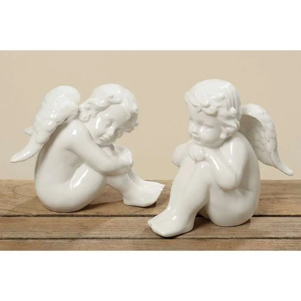 Patte de fixation Ange assis, en porcelaine L.15 x 9 x H.16 cm Boltze