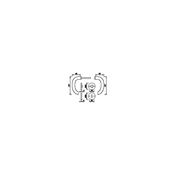 Cartouche Ensemble sur rosace MARSEILLE 1138/42K/42KS F9 Avec béquille - 40 mm - condamnation - inox - HOPPE