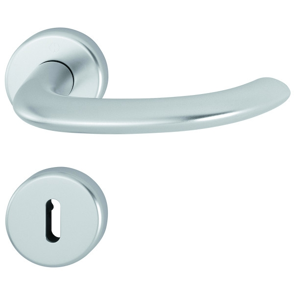 Cartouche Ensemble sur rosace MARSEILLE 1138/42K/42KS F9 Avec béquille - 40 mm - condamnation - inox - HOPPE