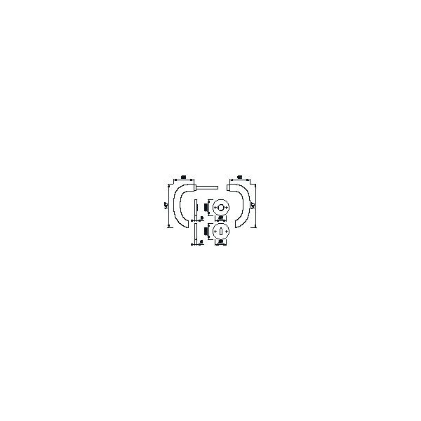 Cartouche Ensemble sur rosace MARSEILLE 1138/42K/42KS F9 Avec béquille - 40 mm - condamnation - inox - HOPPE