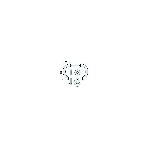 Cartouche Ensemble sur rosace MARSEILLE 1138/42K/42KS F9 Avec béquille - 40 mm - condamnation - inox - HOPPE