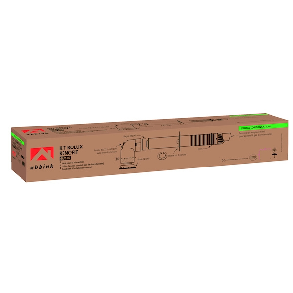 Flexible Terminal condensation ROLUX RENOFIT - horizontal - 60/100 mm - blanc - UBBINK
